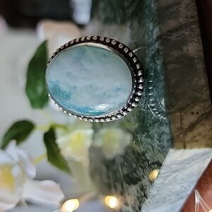 Dyed Blue Moonstone Ring Size 7¾